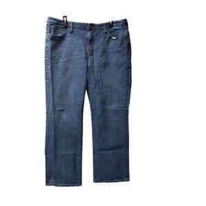 Seven 7 Straight Jeans Womens Size 20 Blue Denim Stretch 5 Pocket Mid Rise